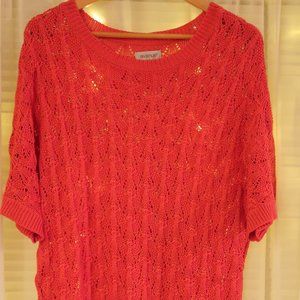 Peach Crochet Knit Top